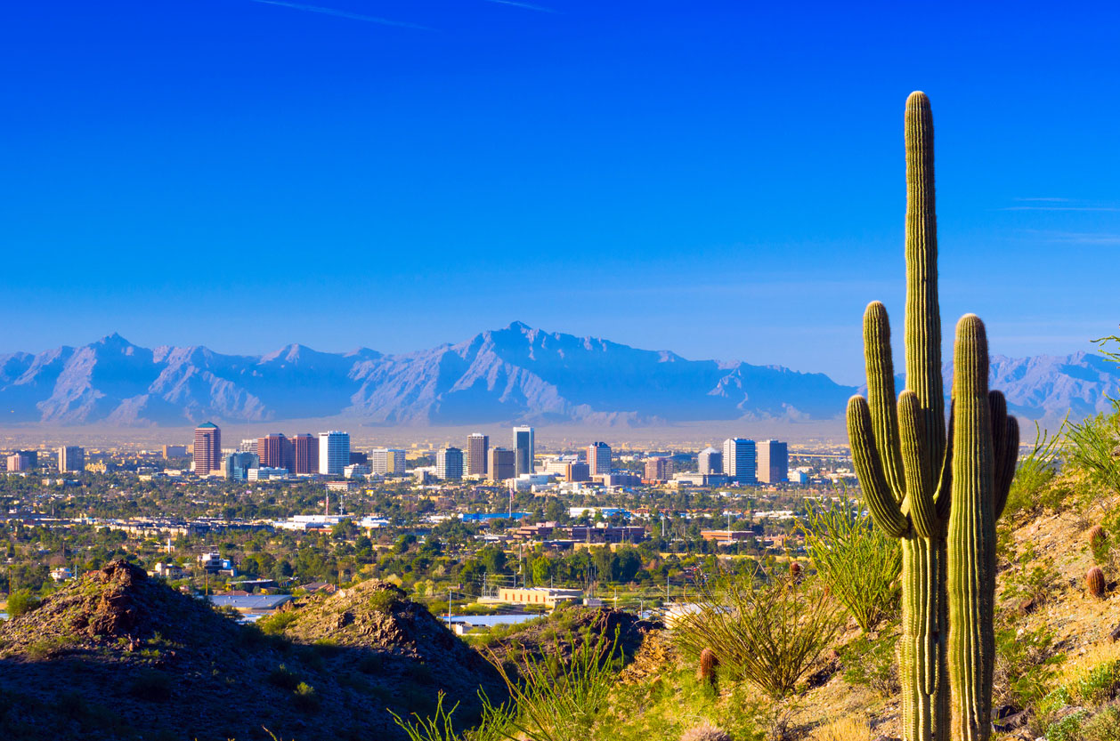 Phoenix skyline with mountains in the background