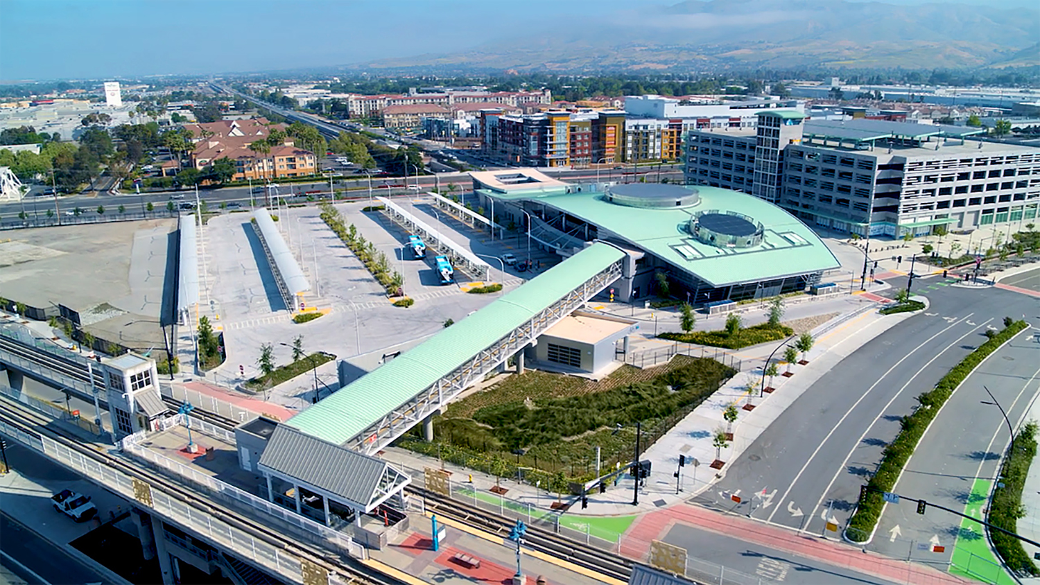 photo of an outdoor transit station