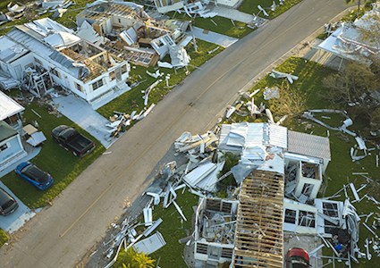 Tornado damage to residential homes