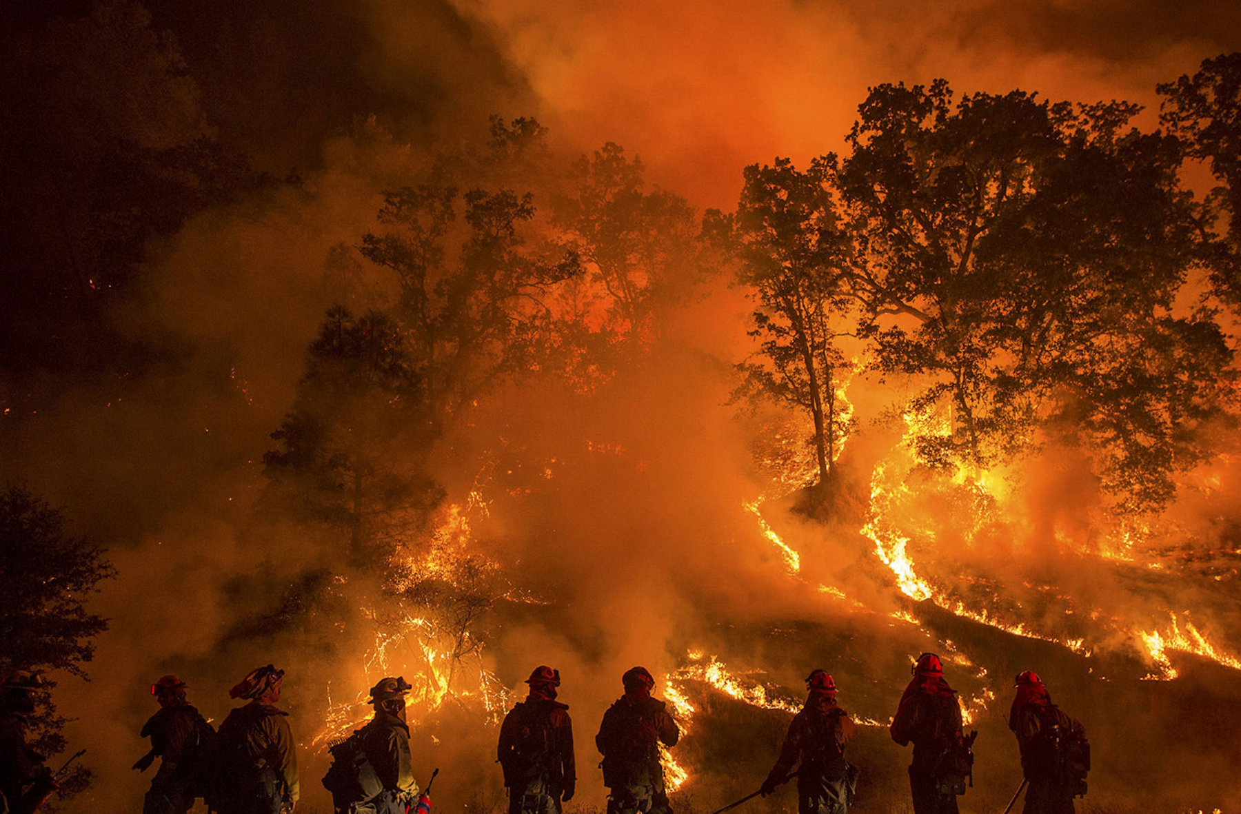 firefighters battle a giant blaze