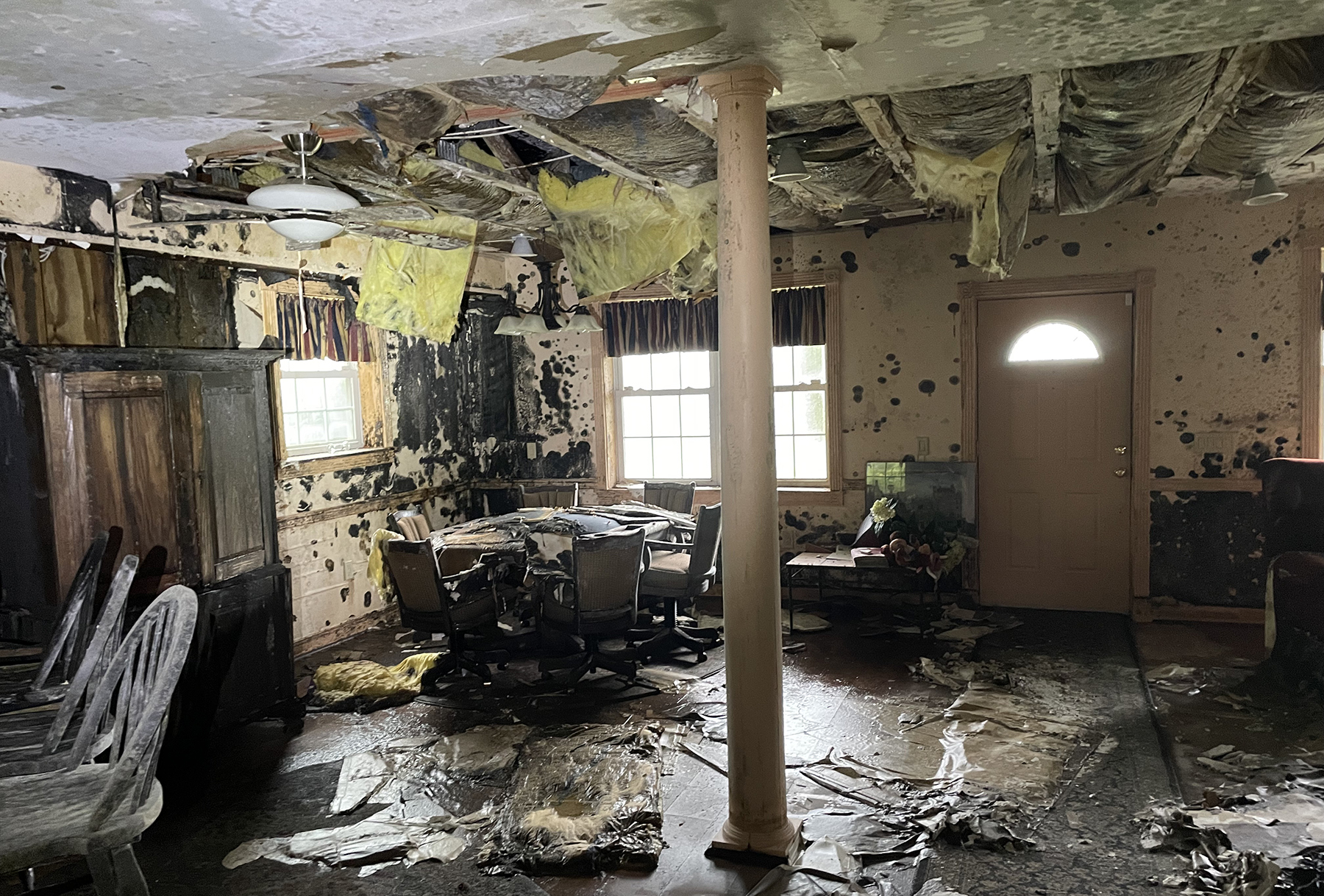 interior of a home overtaken by mold