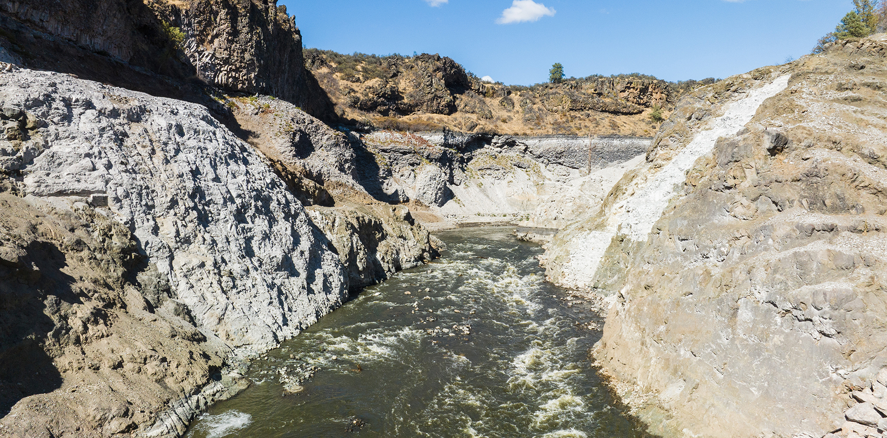 water flows freely where a dam once stood