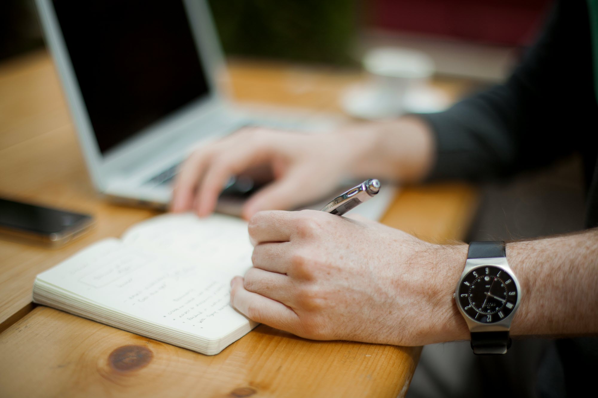 Photo of person working on resume